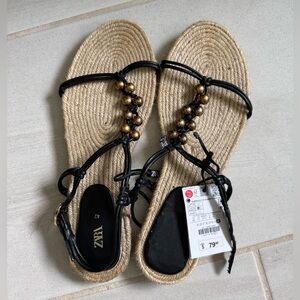 Zara Beaded Flat Sandals